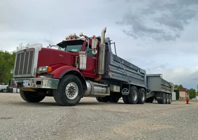 Skemxist Solutions Equipment Dump Truck with Pup Dump Trailer Ready to Haul Aggregate Material
